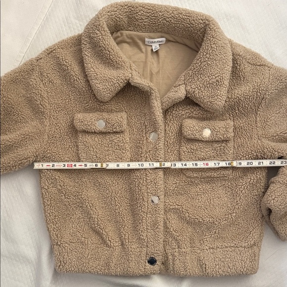 Calvin Klein Beige Sherpa Jacket. Teddy Jacket. Size L - Picture 7 of 9